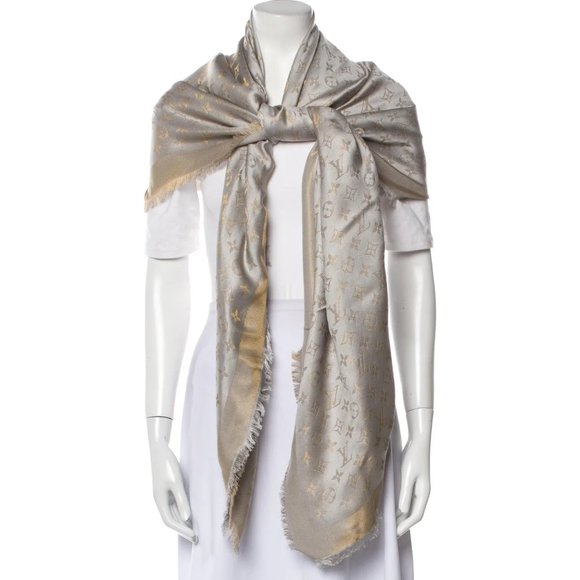 LOUIS VUITTON Monogram Shine Silk Shawl - Picture 1 of 3